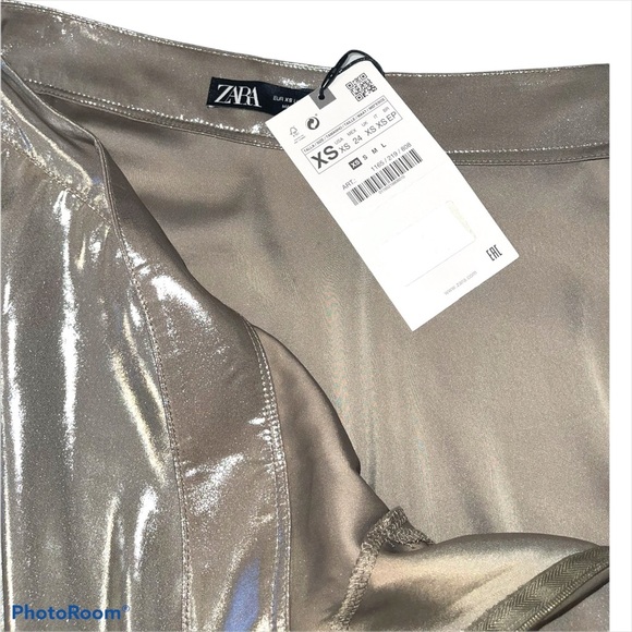 ZARA Metallic Effect Ruffled Skirt - Picture 6 of 7